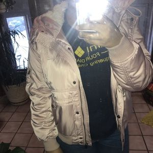 fleece lined hooded bomber jacket